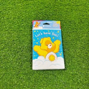 Vintage Care Bears Party Invitations Y2K Kids Birthday Invited Sealed 8 Pack